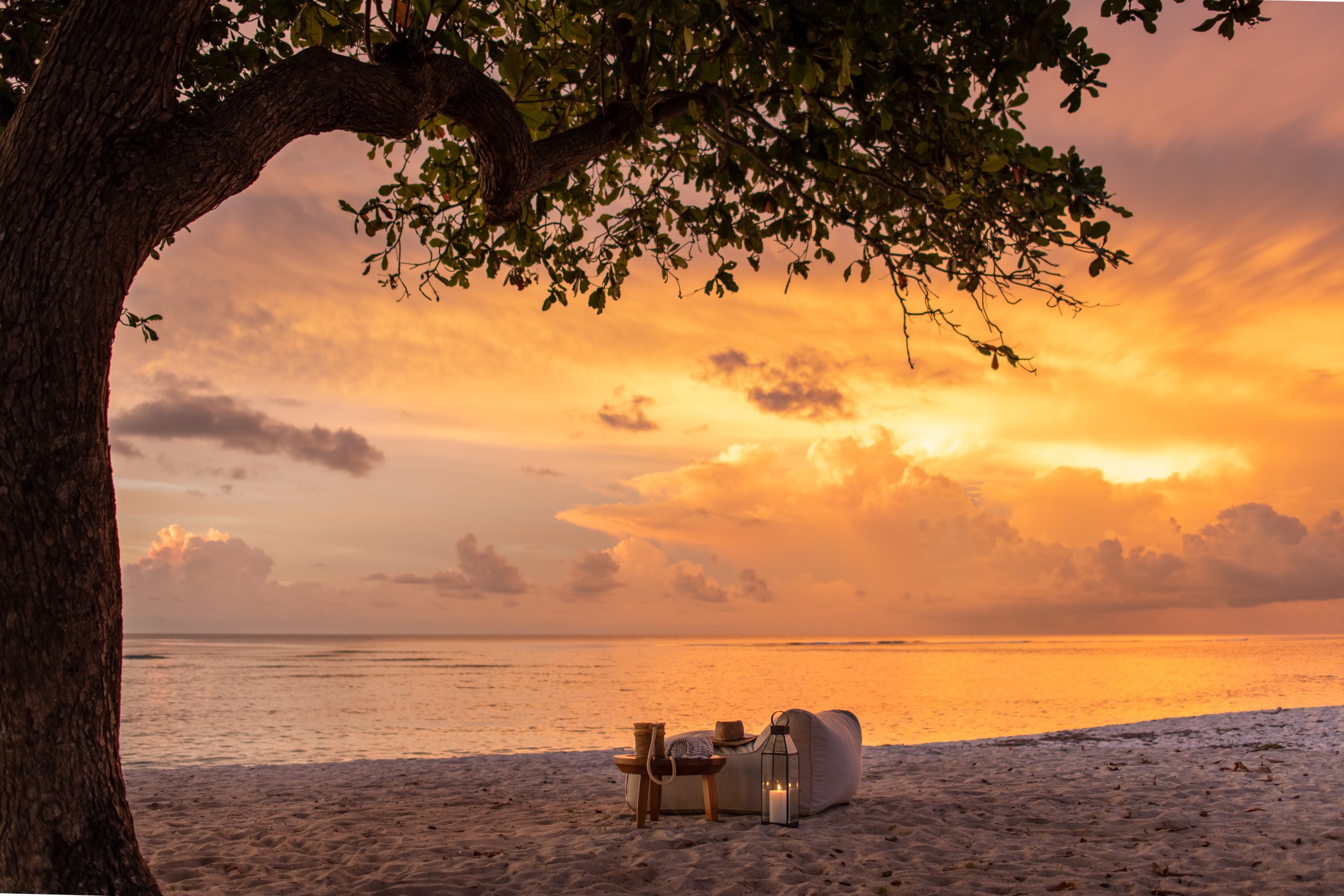 sunset on beach indonesia