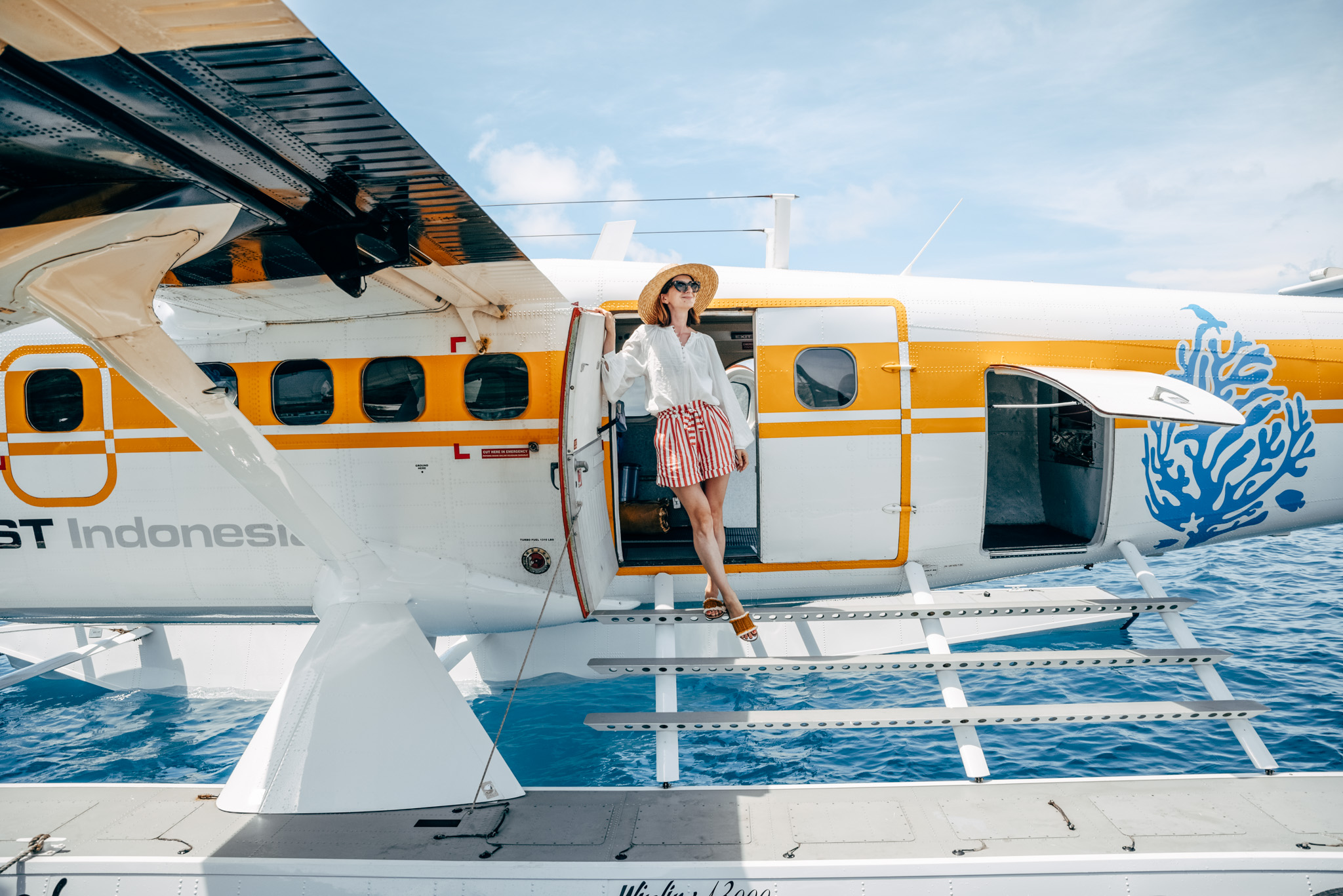 Seaplane arrival experience en route to Bawah Reserve from Batam