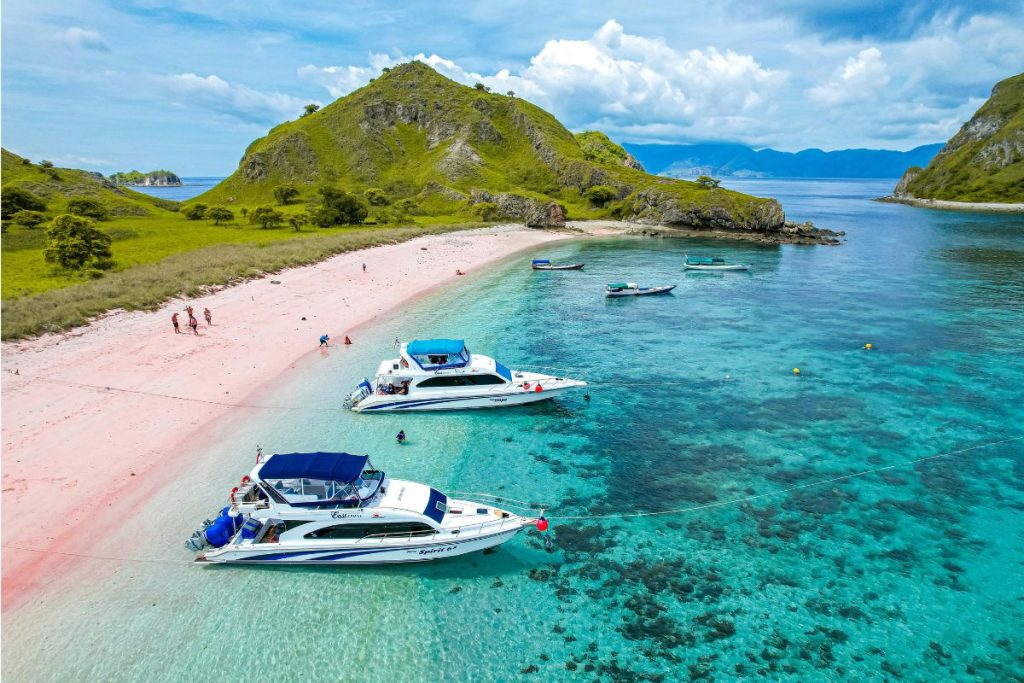 komodo island beach aerial view