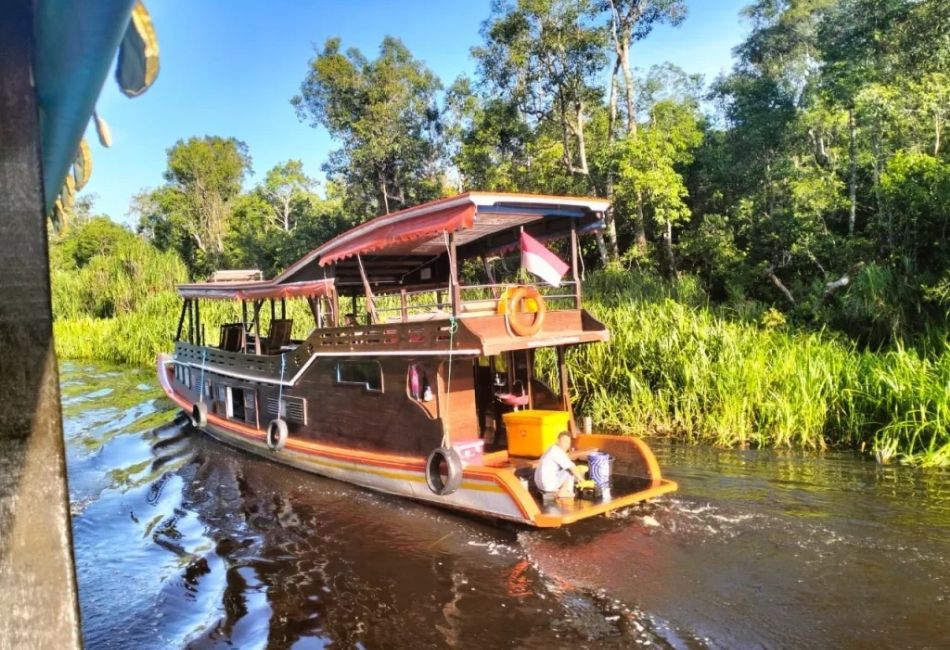 Klotok river boat for an orangutan adventure in Tanjung Puting National Park