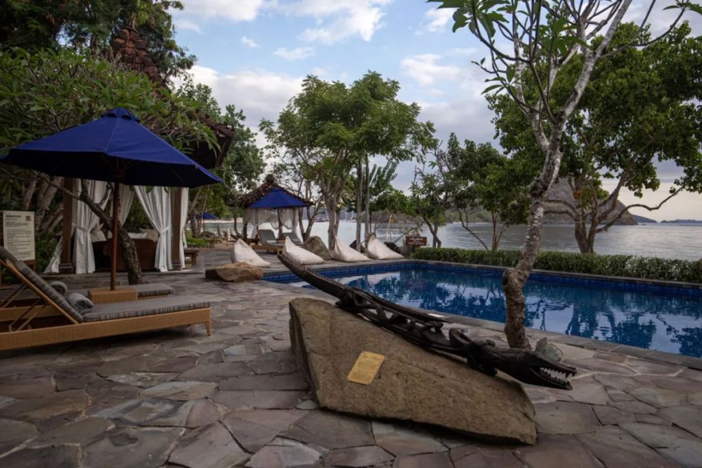 Beachside spa with sunloungers