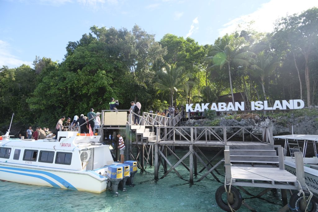 Snorkelling in the Kakaban Trench near Kakaban Island with coral reefs, clear waters, and marine life in East Kalimantan, Indonesia
