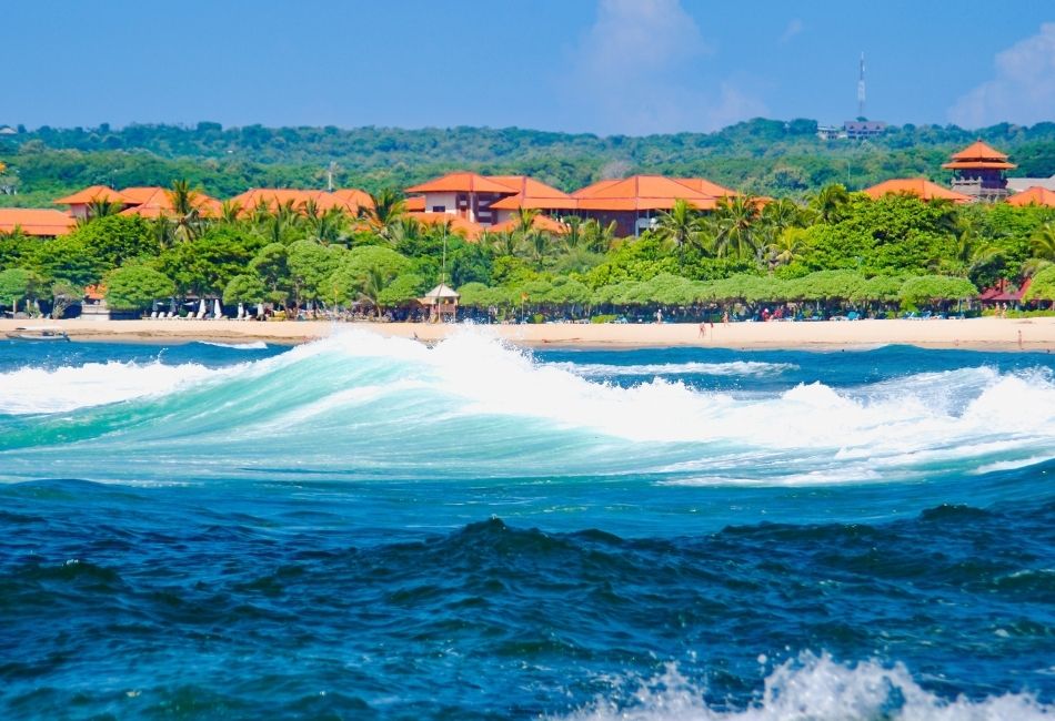 Beautiful seascape on Nusa Dua beach in Bali