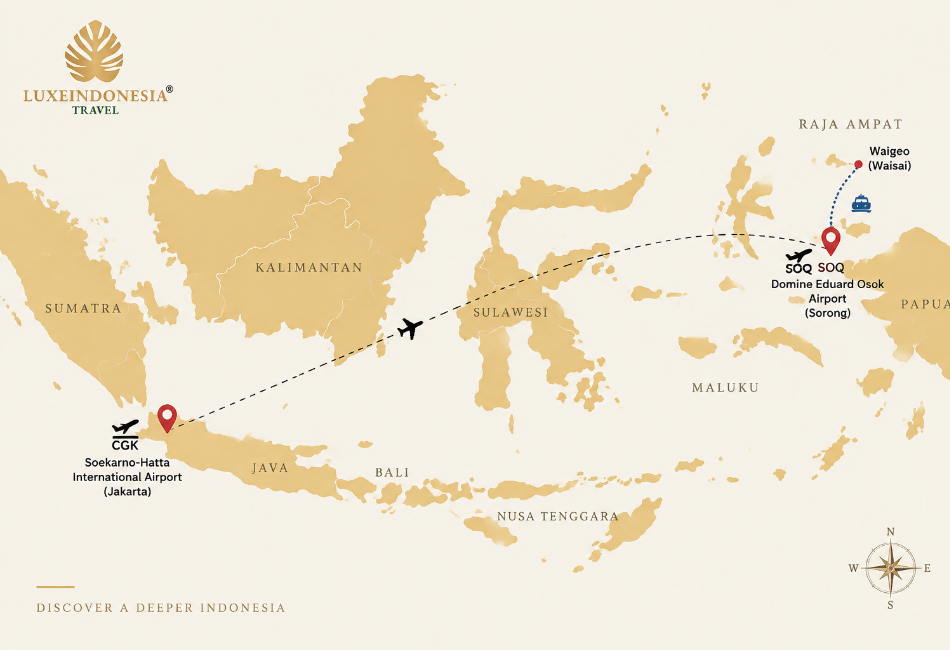 Flying from Jakarta to Raja Ampat